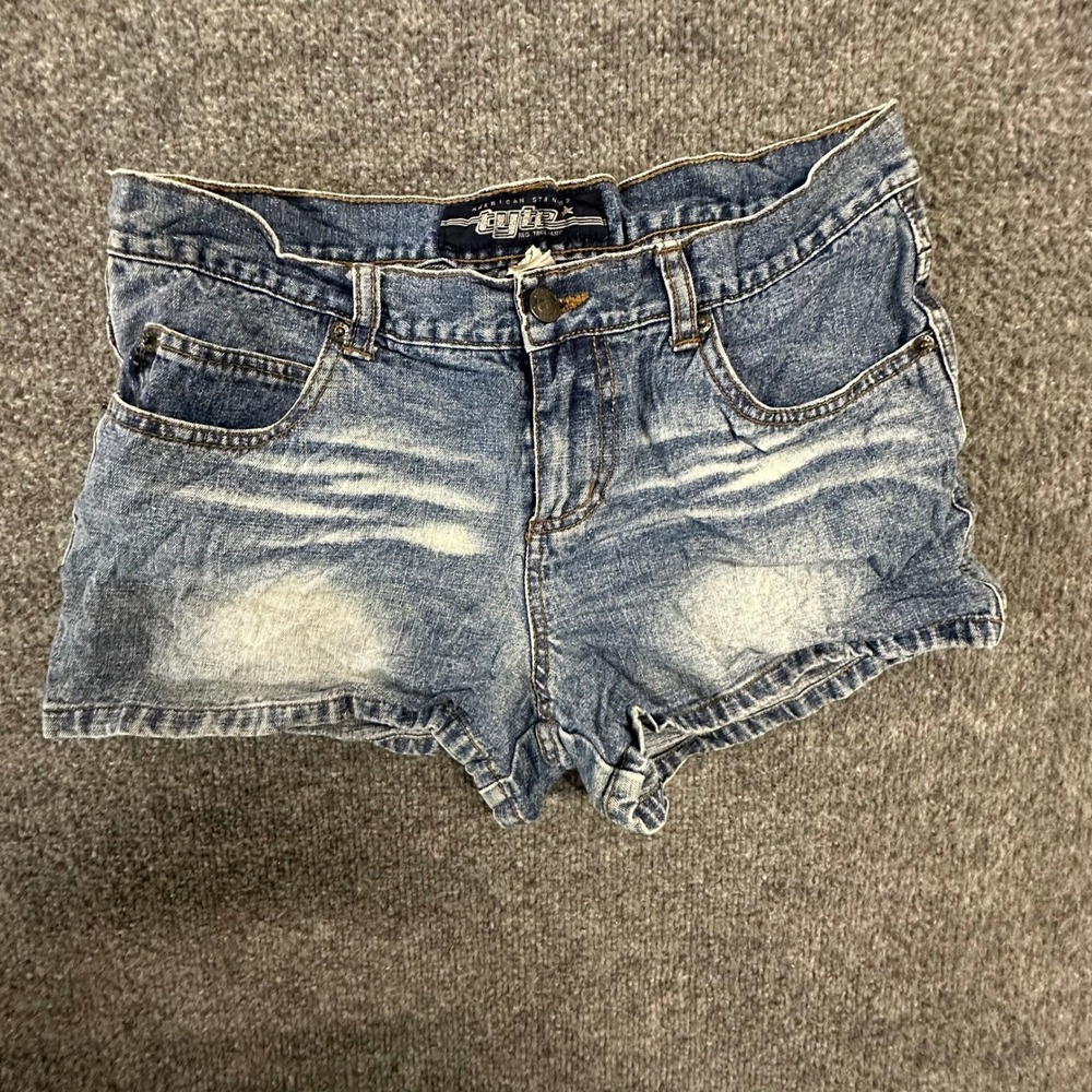 Tyte Denim Shorts Womens Size 9 Blue Whiskered Casual Low Rise Summer Jean